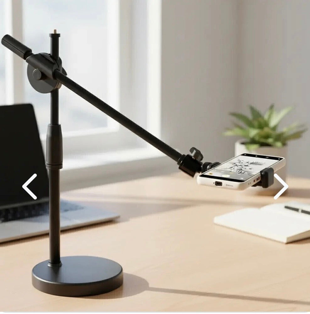 Trípode Soporte de Mesa Articulado para Celular y Cámara – Metal 54cm Máx. 4kg