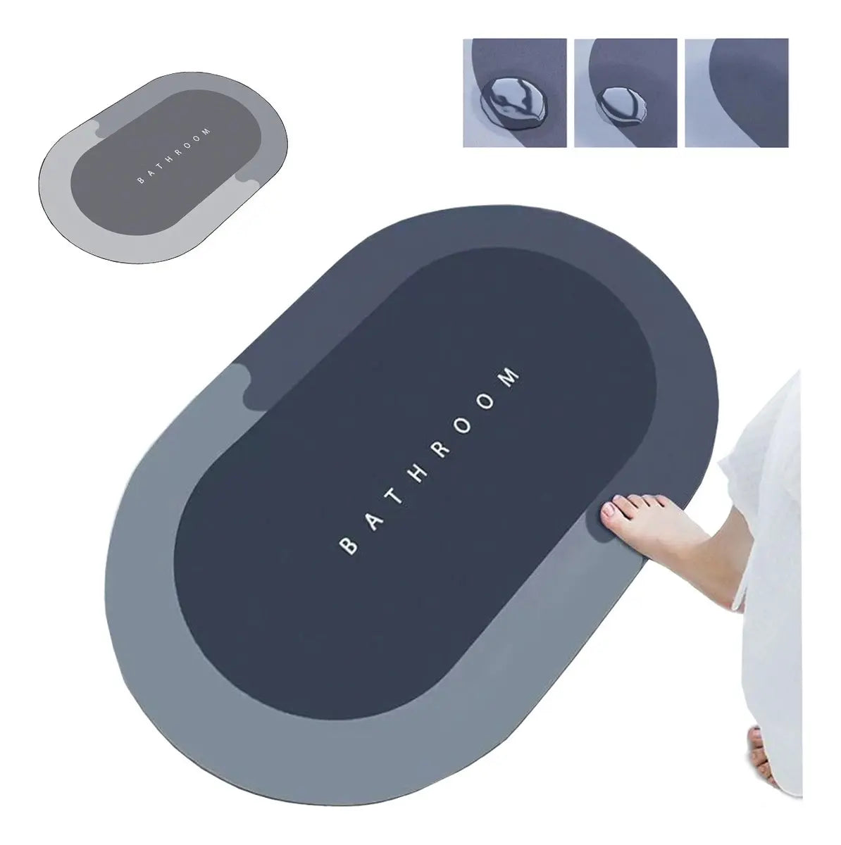 Alfombra de Baño Antideslizante Absorbente – Secado Rápido 4 Capas con Base de Goma