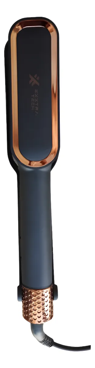Cepillo Alisador 2 en 1 – Plancha y Peine para Cabello Liso y Ondulado sin Frizz (Negro)