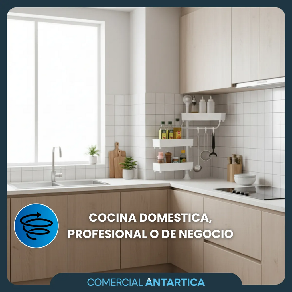 Organizador Giratorio de Cocina 3 Estantes con Altura Regulable – Para Especias y Condimentos