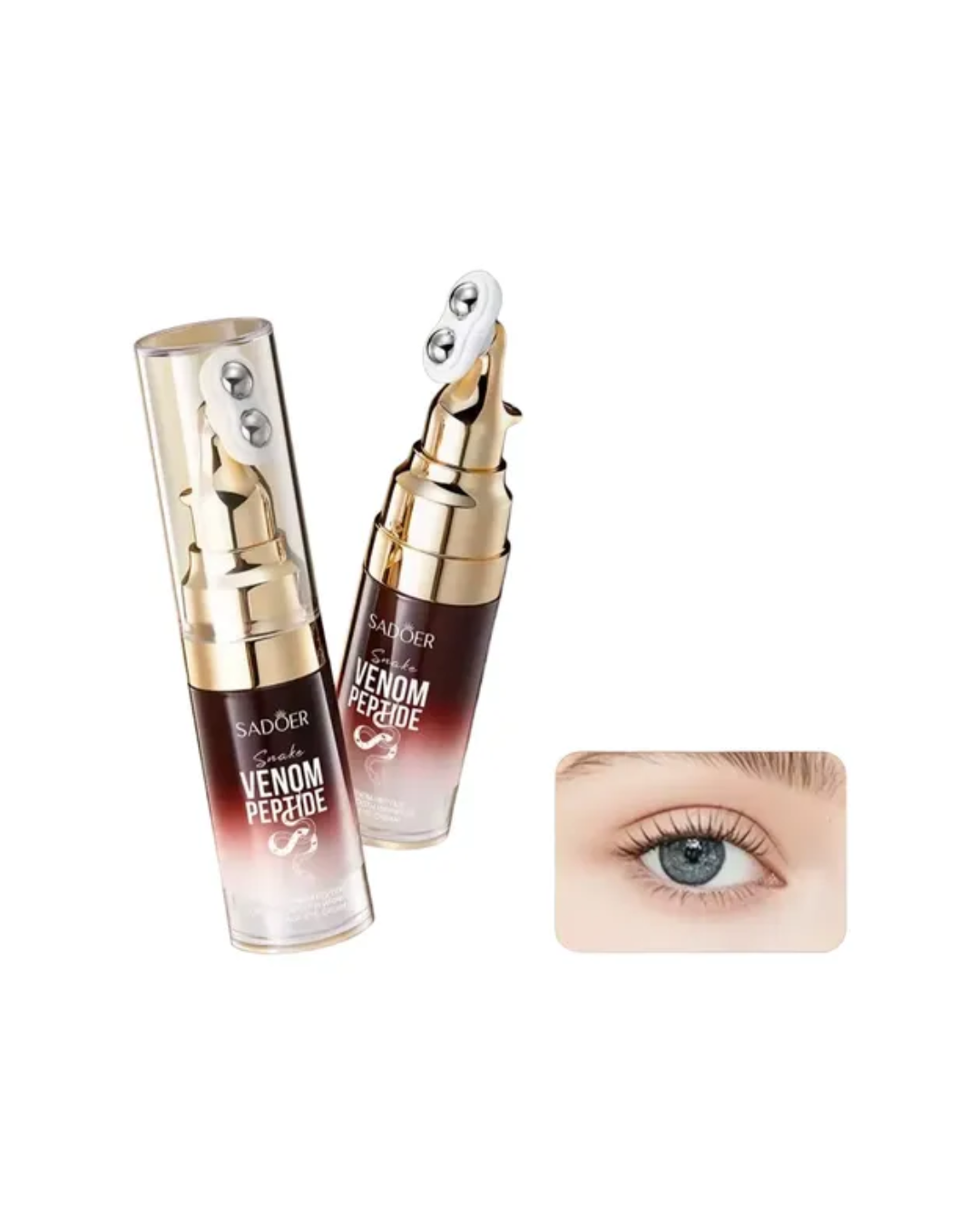 Crema de Ojos con Masajeador Antiarrugas – Reductora de Bolsas y Líneas de Expresión